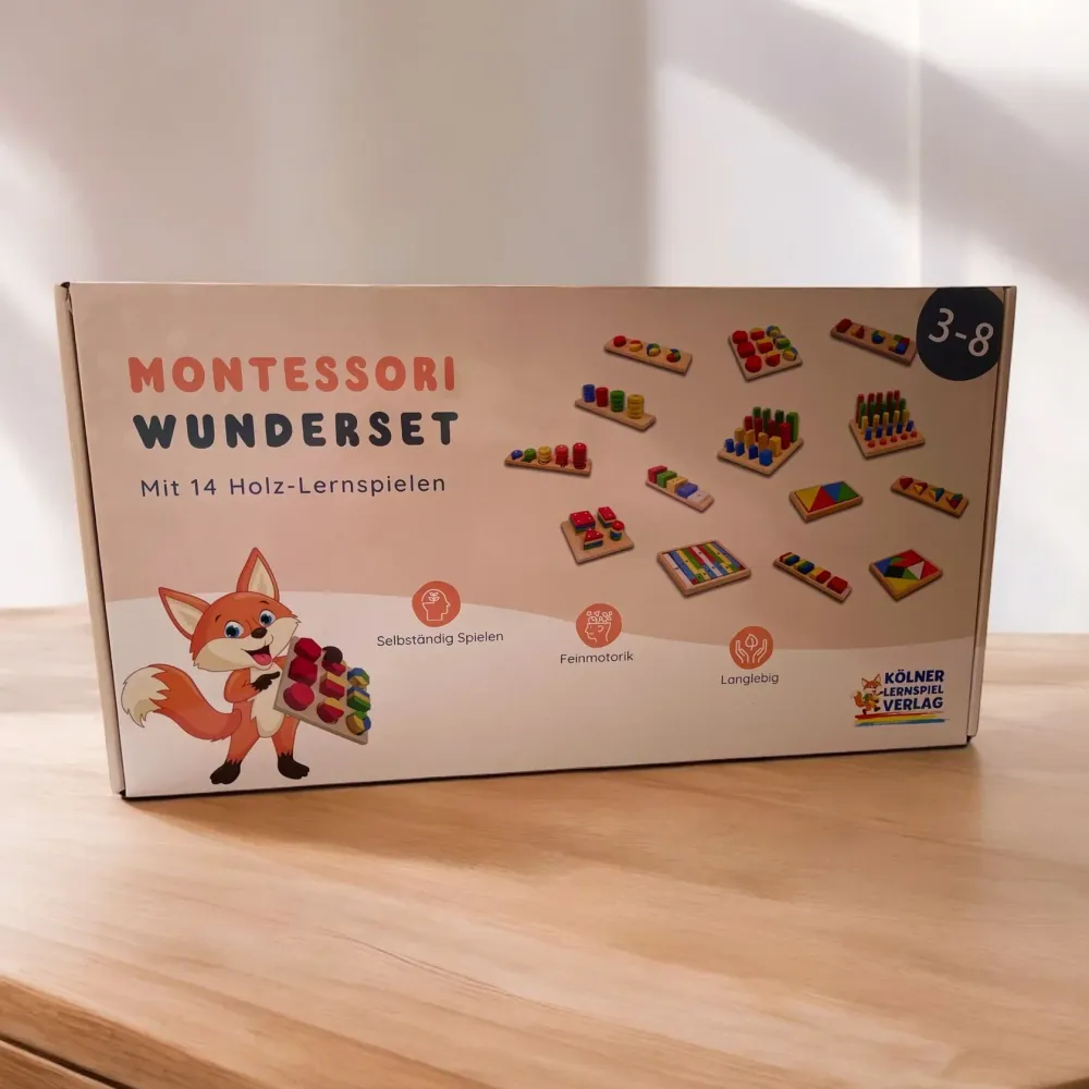 Kölner Lernspielverlag Mein Montessori Wunderset mit 14 Holz-Lernspielen