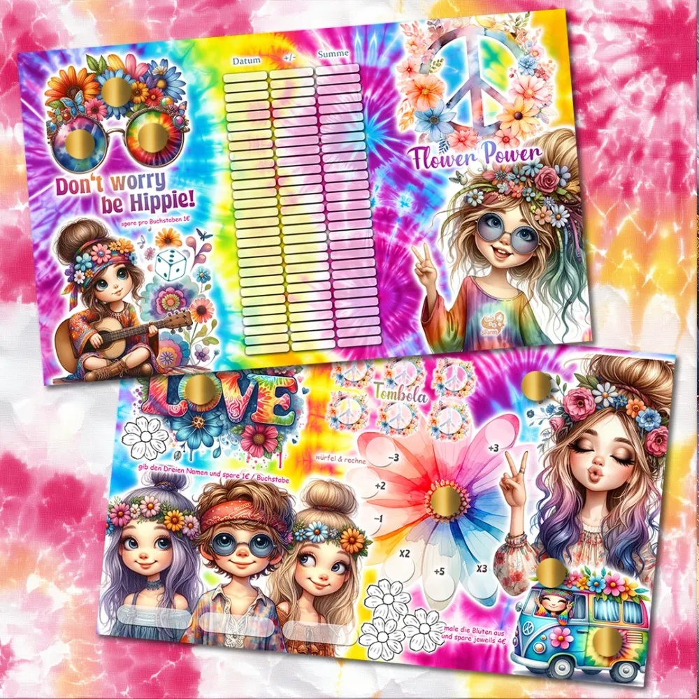 Sparchallenge 3er Klappkarte "Flower Power"