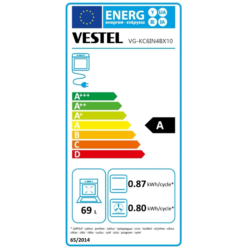 VESTEL Kochherd freistehend VG-KC6IN4BX10, Induktion, 230/400V
