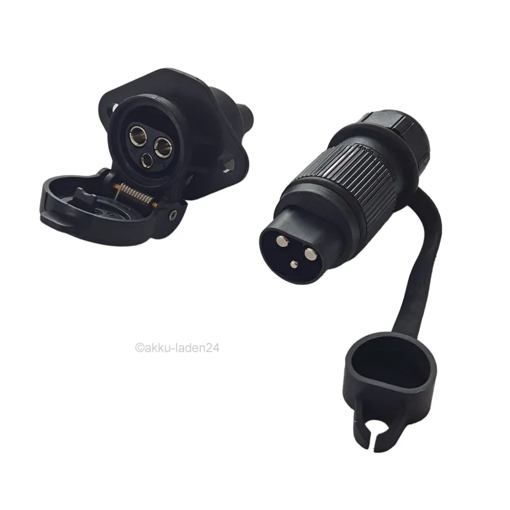 Satz aus 3-Pol Fahrzeug Steckdose und Stecker LKW Unimog Traktor DIN 9680 6V-24V