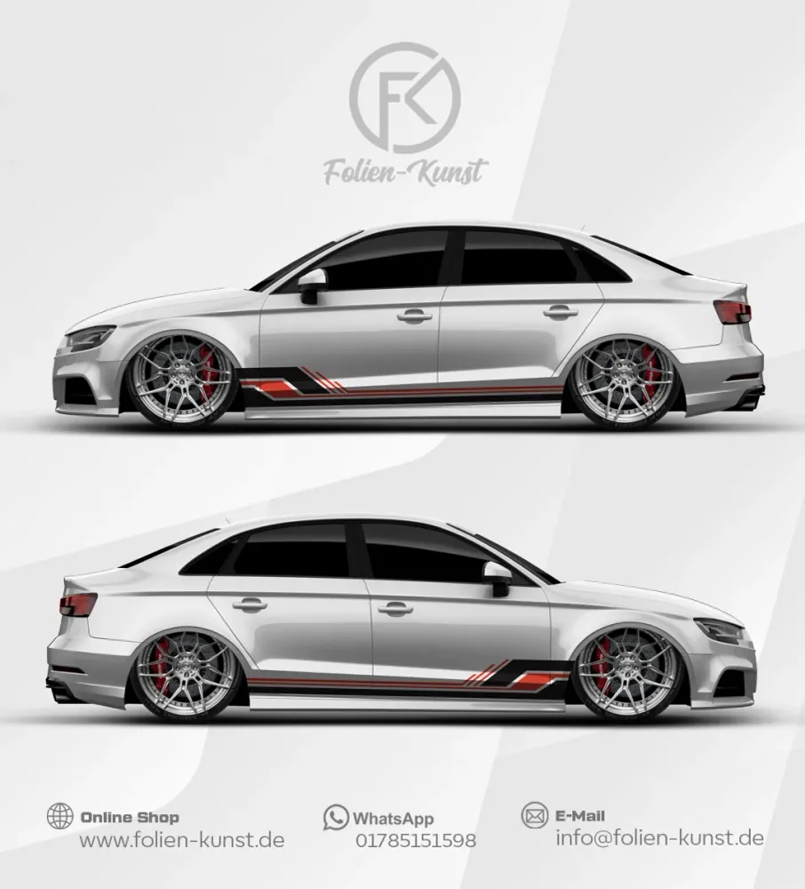 Tuning Seitenstreifen Folien Design Fahrzeug Aufkleber Auto #543