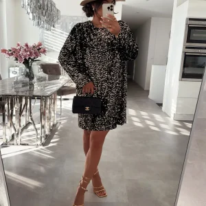Pailletten Kleid Rina Gold
