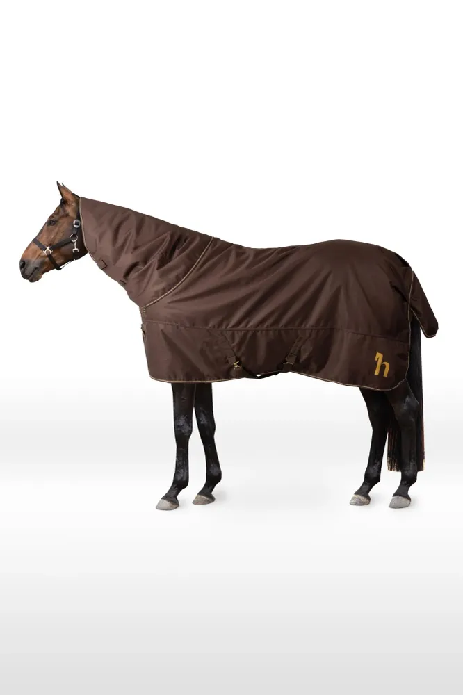 1200D Weidedecke mit abnehmbarem Halsteil, 200 g Dark Brown 145