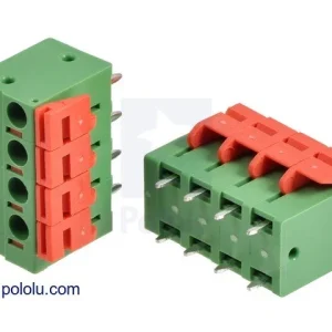 Screwless Terminal Block: 4-Pin, 5.08 mm Pitch, Top Entry (2-Pack)