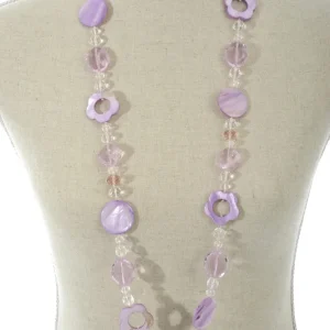J-Line Ketting Kristal Bloem Nacre Rose