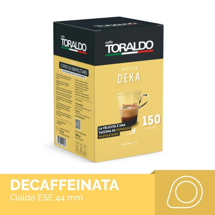 150 Schoten ESE 44mm Caffè Toraldo Entkoffeinierte Mischung DEK