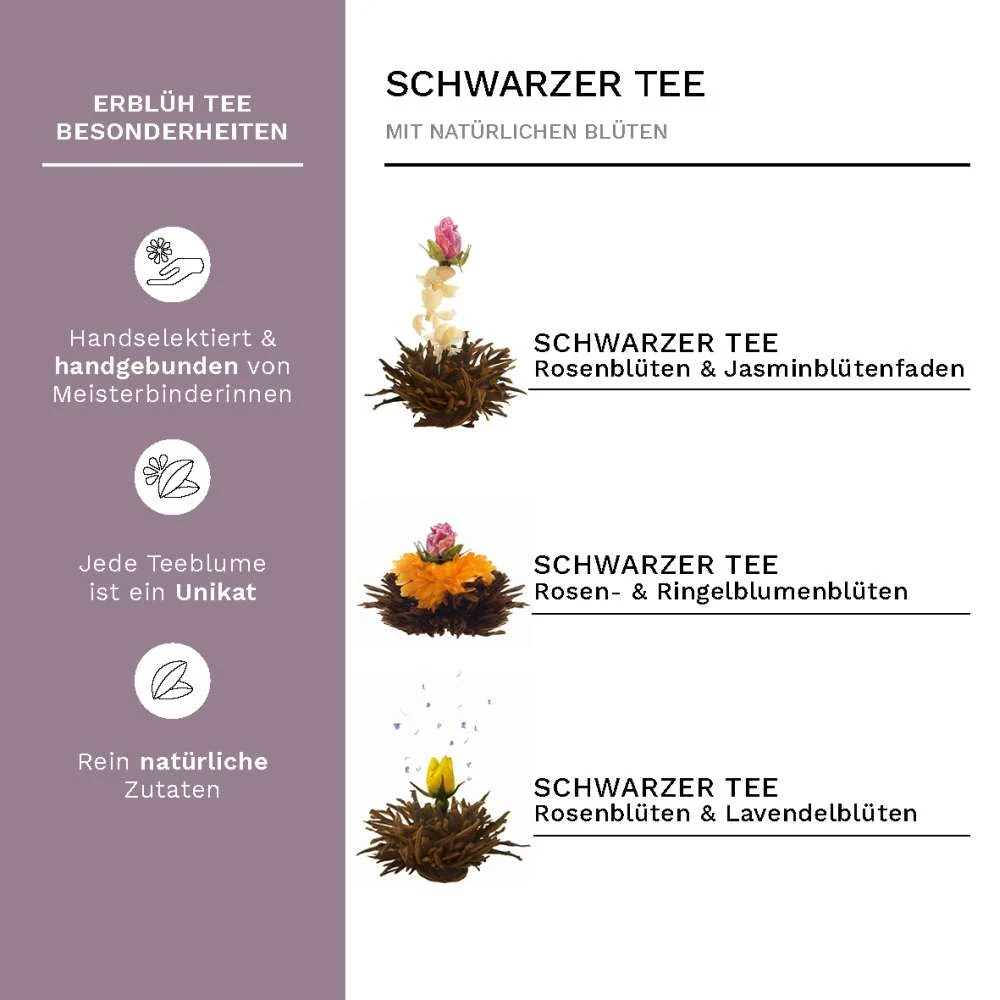 6er ErblühTee Herz-Holzbox Schwarztee