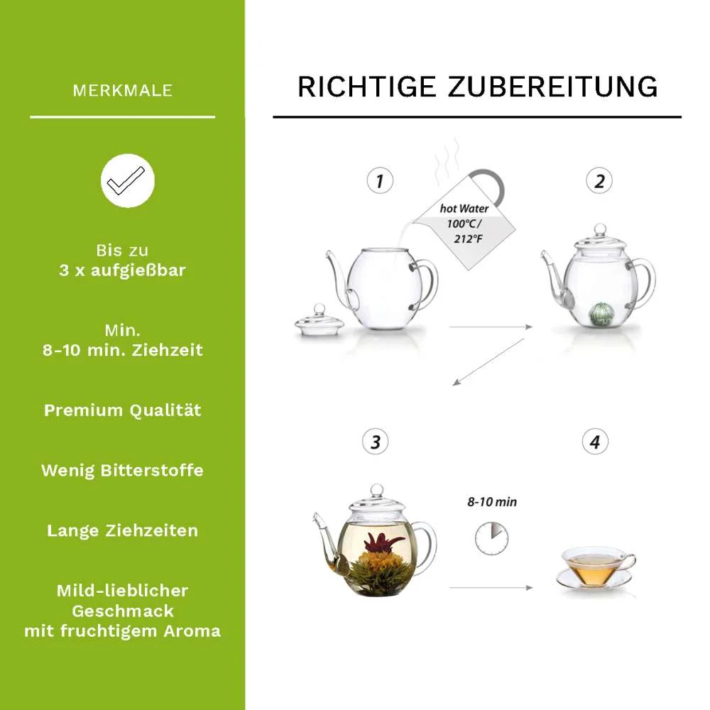 Creano ErblühTee-Holzbox 12er-Set Fruity Grüntee
