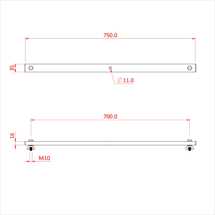 Doughty Engineering T-Stück 4 Laternen (flach) (Schwarz)