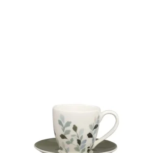 Espresso-Tasse und Untertasse Jolina olivgrün