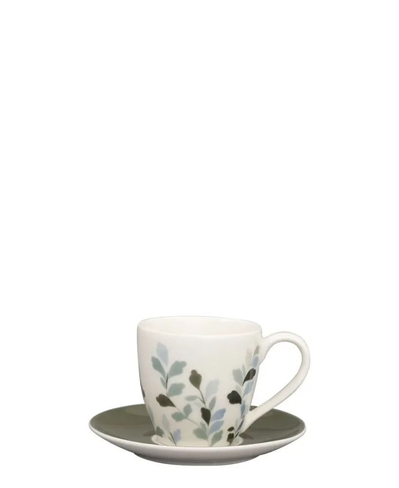 Espresso-Tasse und Untertasse Jolina olivgrün