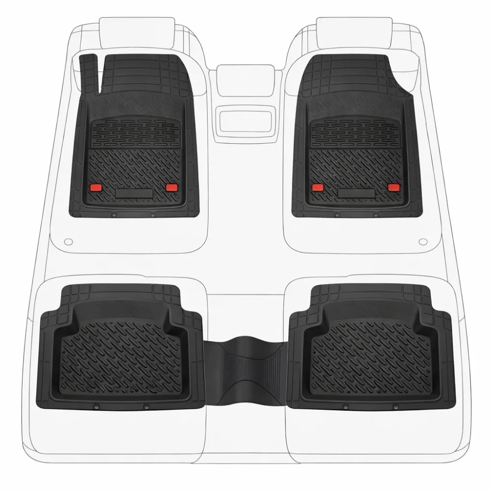Fußmatten für Hyundai i10 (2013–2016) – Gummifußmatten – Schwarz