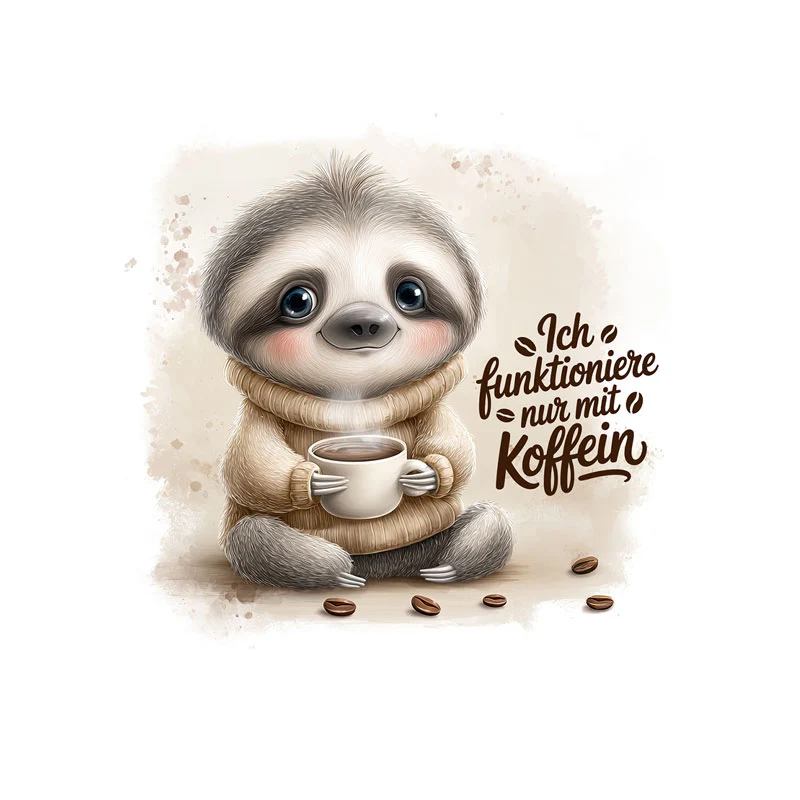 Glassticker Ich funktioniere nur mit Kaffee Größe M