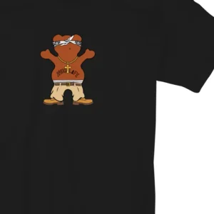 Grizzly Thug Bear Tee Black