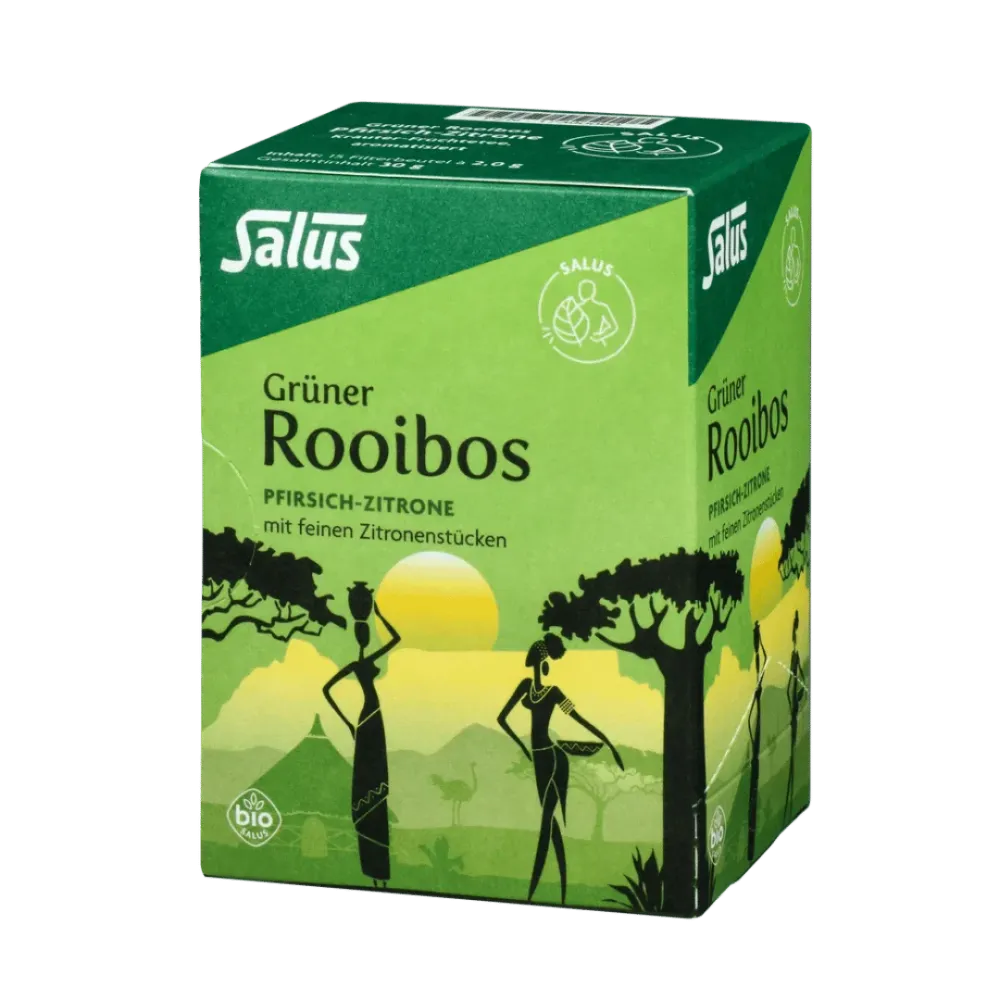 Grüner Rooibos Pfirsich-Zitrone Tee Bio 15 Filterbeutel Salus