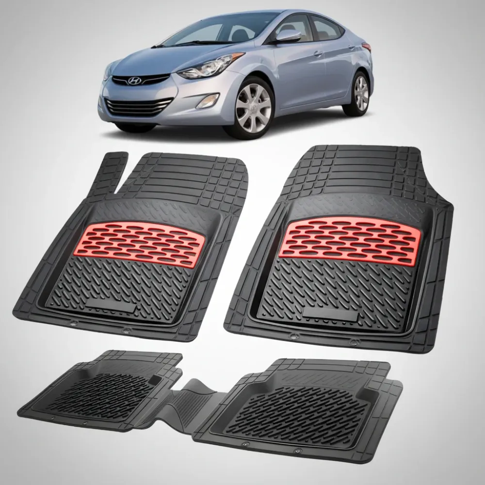 Gummifußmatten für Hyundai Elantra V (MD/UD, 2010–2015) – Rot