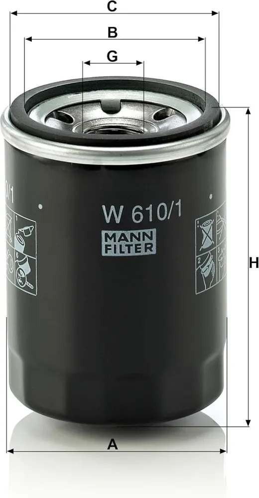 Ölfilter MANNFILTER W 610/1 Anschraubfilter für VW Taro Pickup für FIAT Sedici