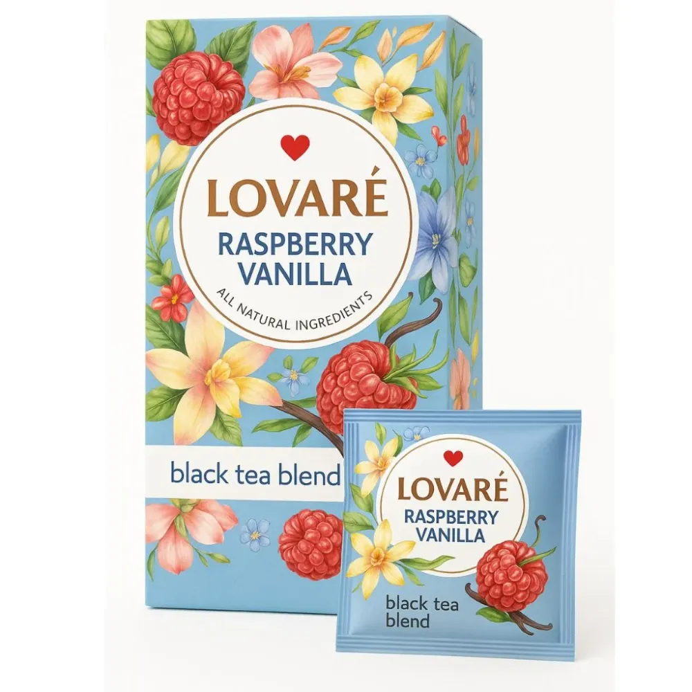 Lovare Tee "Himbeer-Vanille",Schwarz/Beeren,24*2g