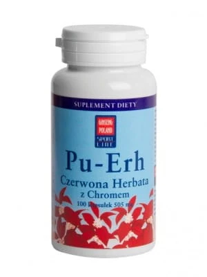 PU-ERH roter Tee mit Chrom 100kaps. GINSENG POLAND