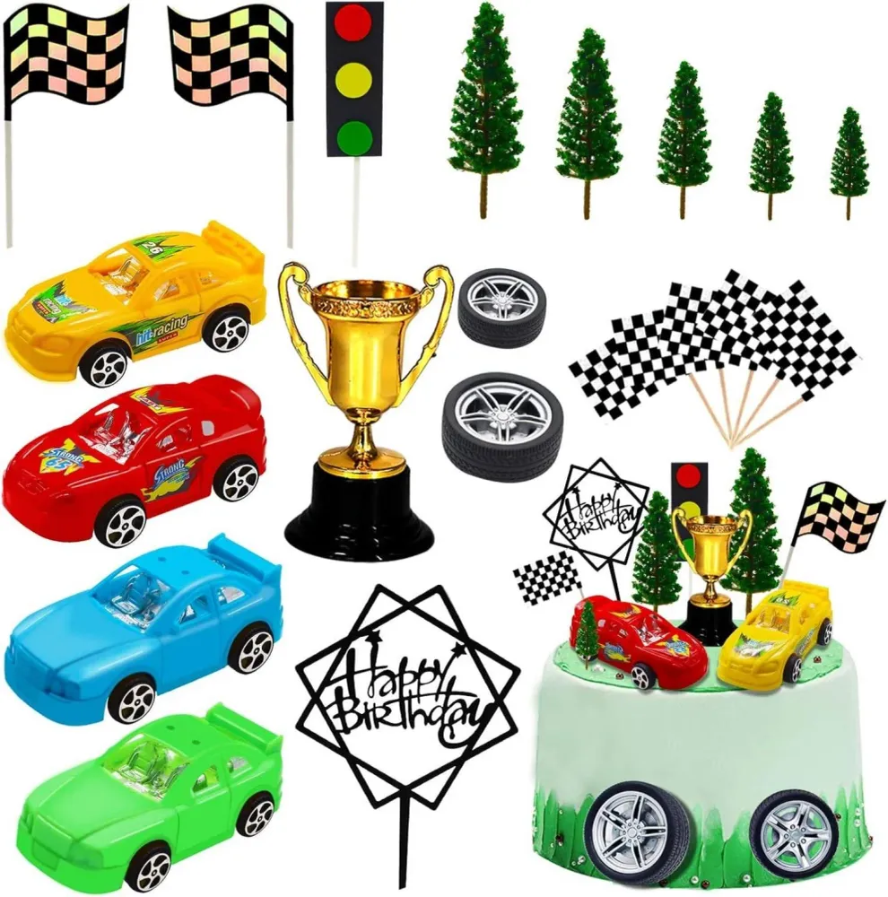 Racing Car Cake Decorations 38pcs Birthday Cake Topper Set