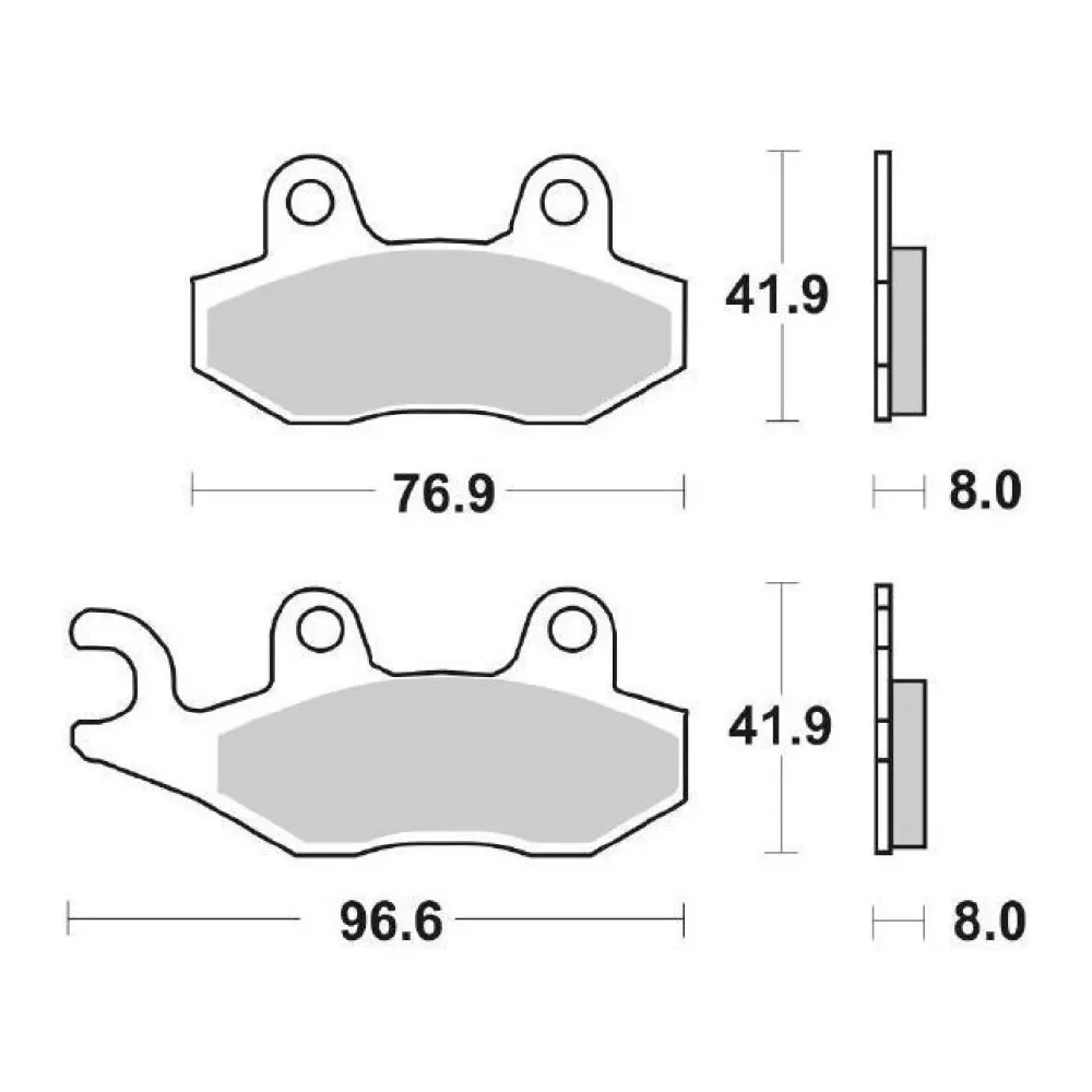 SBS 611LS Bremsbeläge hinten BENELLI Caffè Nero 125 CC 08/12