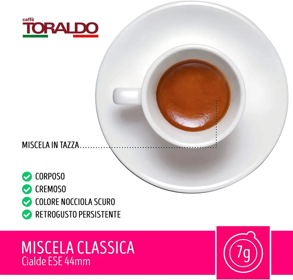 50 Schoten ESE 44mm Caffè Toraldo Klassische Mischung