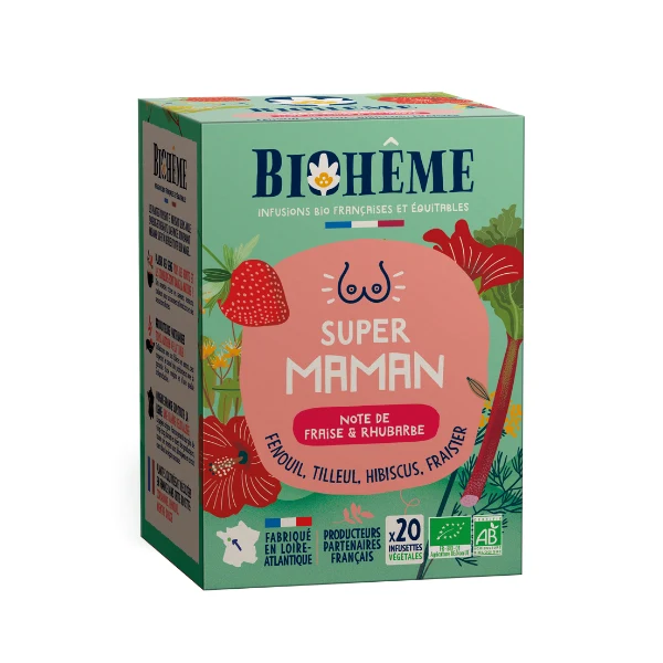 Super Maman · 20 Teebeutel · Erdbeere & Rhabarber