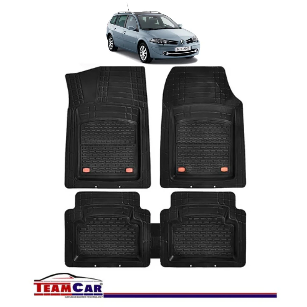 TeamCar® Automatten, passend für Renault Megane II Combi (2005-2009), Schwarz, Strapazierfähiges Material