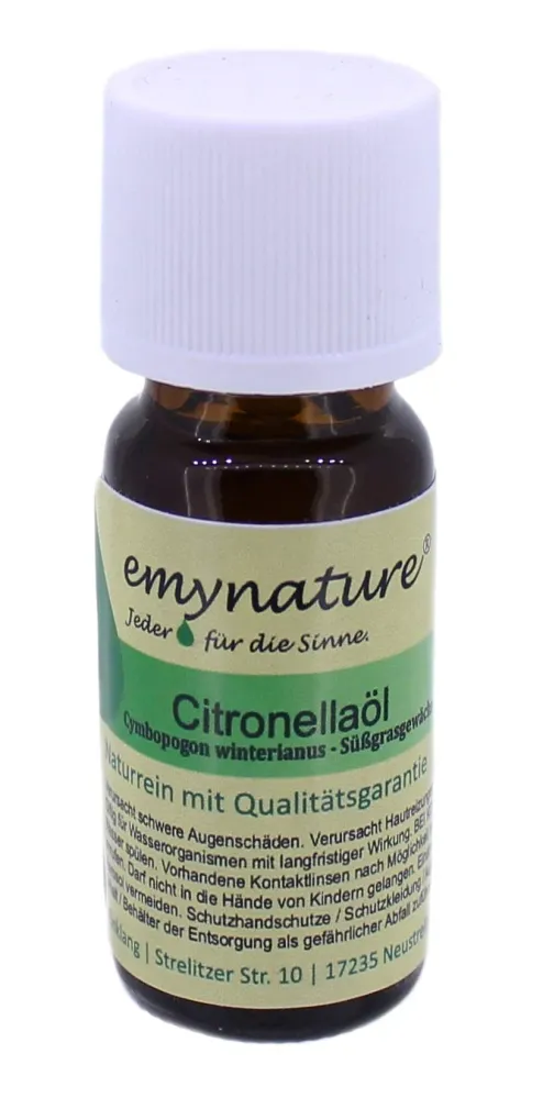 Ätherisches Öl Citronella 100 % naturrein, Inhalt 10 ml Zitronelle rein ätherisch