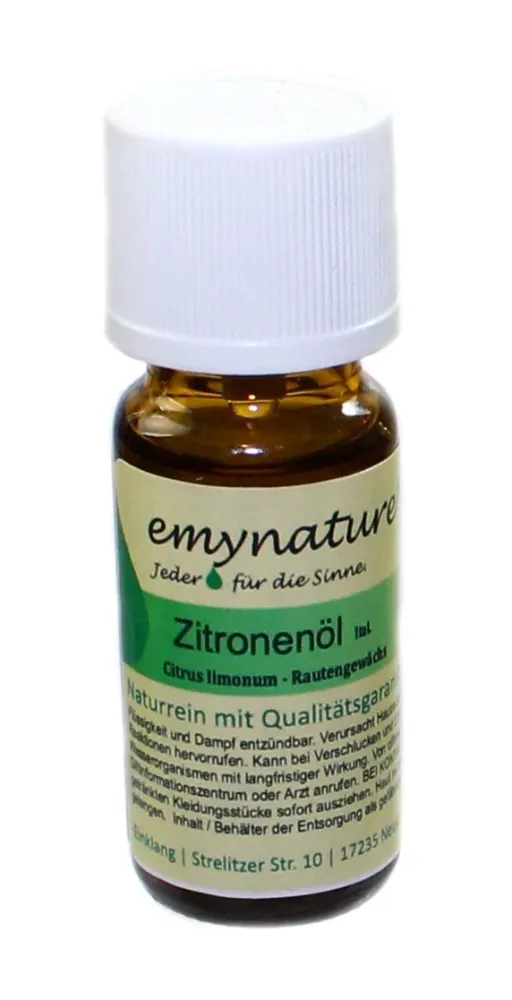 Ätherisches Öl Zitrone 100 % naturrein (Citrus limonum) Inhalt 10 ml Zitronenöl