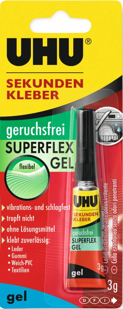 Uhu Klebstoff Sekunden Allekleber Flüssig 3G Gel Blister