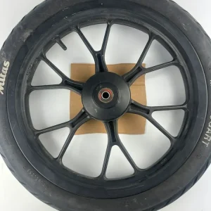 vordere Gussfelge mit Reifen, Derbi/Aprilia ab 2011, 100/80-17, 15mm Achsdurchmesser