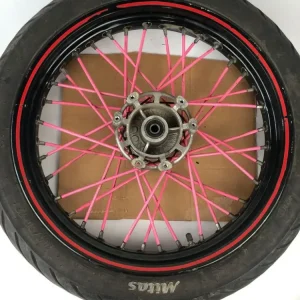 vordere Speichenfelge mit Reifen, Derbi/Aprilia/Gilera, 100/80-17, 12mm Achsdurchmesser