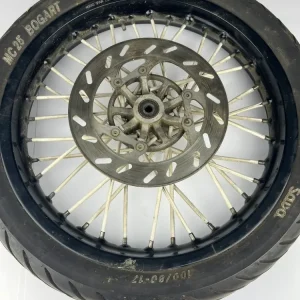 vordere Speichenfelge mit Reifen, Derbi/Aprilia/Gilera, 100/80-17, 12mm Achsdurchmesser