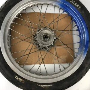 vordere Speichenfelge mit Reifen, Derbi/Aprilia/Gilera, 100/80-17, 12mm Achsdurchmesser