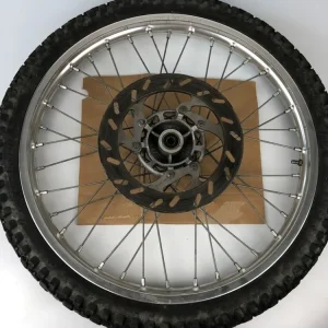 vordere Speichenfelge mit Stollenreifen, Derbi/Aprilia/Gilera, 80/90-21, 12mm Achsdurchmesser
