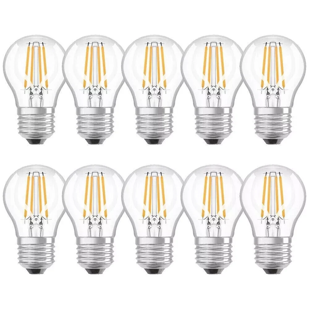 10x Osram LED Filament Tropfen 4W E27 klar 470lm Kaltweiß Cool White nicht dimmbar