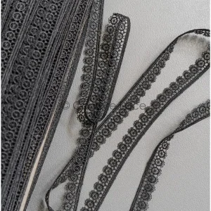 4yds Boho Spitzen Borte Schwarz/ geometrische Spitzenborte / Guipure Spitzenborte/ Abendkleid Spitze// T22-201