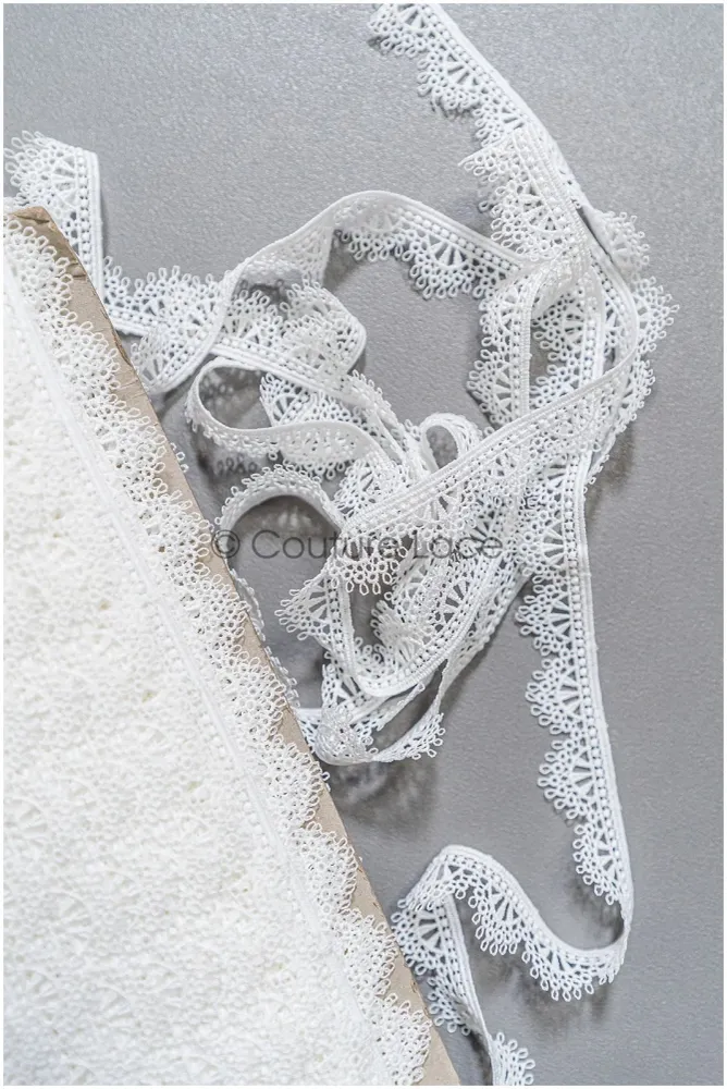 5yds Boho Spitzenborte Off-White/ geometrische Spitze Borte/ Braut Guipure Spitzenbesatz// T22-163