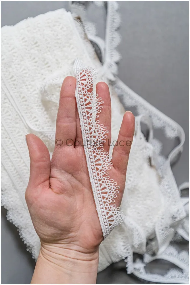 5yds Boho Spitzenborte Off-White/ geometrische Spitze Borte/ Braut Guipure Spitzenbesatz// T22-163