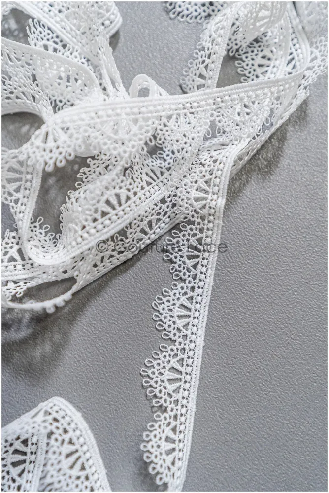 5yds Boho Spitzenborte Off-White/ geometrische Spitze Borte/ Braut Guipure Spitzenbesatz// T22-163