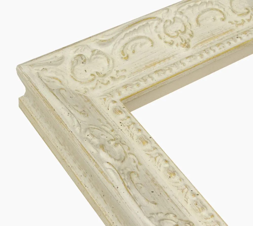 631.915 Holzrahmen mit White Ocker -Hintergrundprofil Maß 65x55 mm