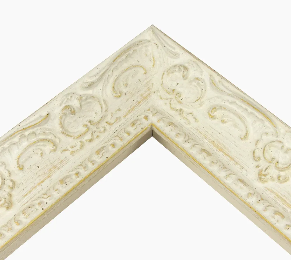 631.915 Holzrahmen mit White Ocker -Hintergrundprofil Maß 65x55 mm