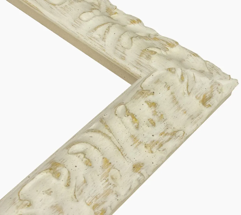 728.915 Holzrahmen mit White Ocker Hintergrundprofil Maß 65x40 mm