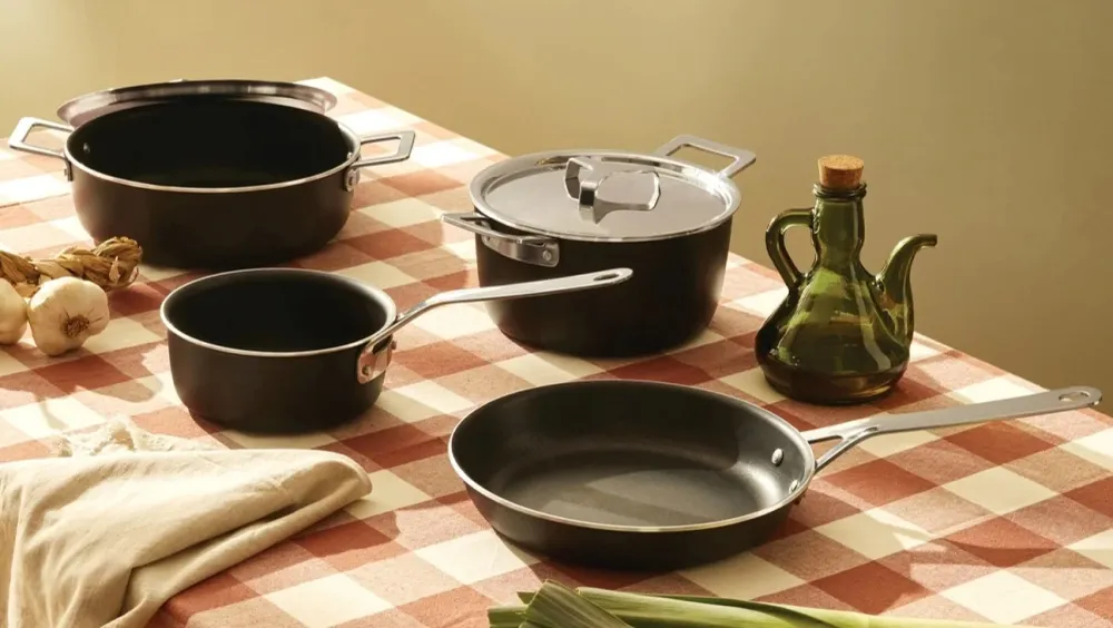 Alessi Edo Langstielpfanne aus Aluminium mit Antihaftbeschichtung, 28 cm