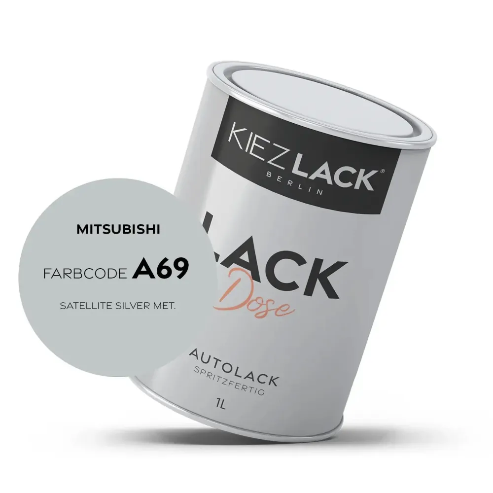 1K Autolack Lackdose Basislack spritzfertig MITSUBISHI A69 SATELLITE SILVER MET.