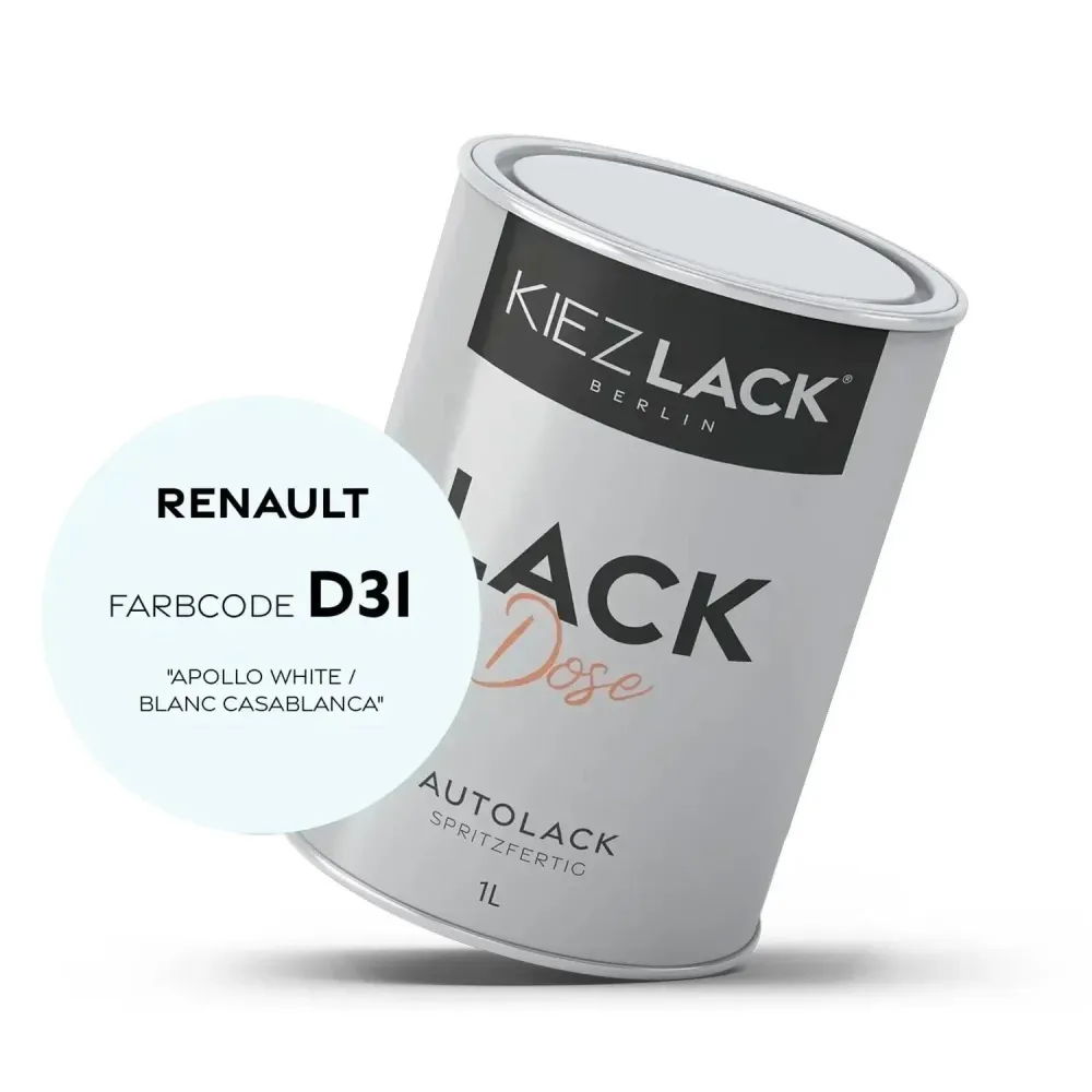 1K Autolack Lackdose Basislack spritzfertig Renault D31 APOLLO WHITE