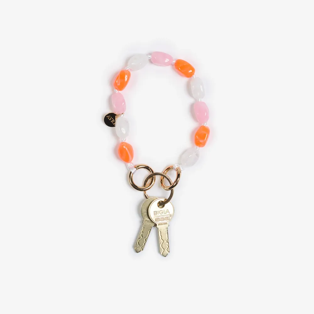 BONBON KEYCHAIN KURZ / white rose orange