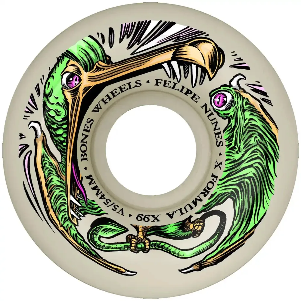 Bones 54mm 99A V5 X-Formula Nunes Dino Sortas Sidecut Wheels