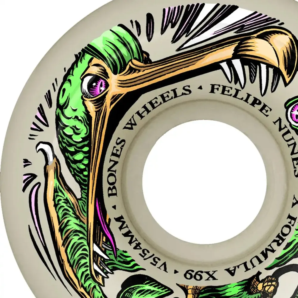 Bones 54mm 99A V5 X-Formula Nunes Dino Sortas Sidecut Wheels